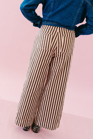 Lennon Striped Wide Leg Pants in Mauve/CoCo