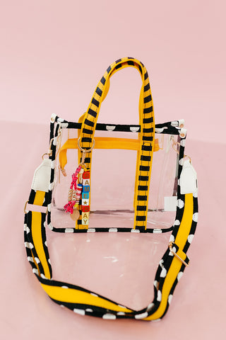 Game Day Clear Stadium Tote in Black/Yellow