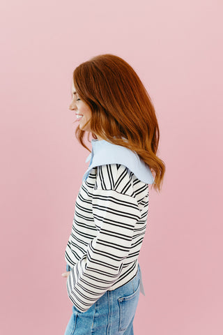 Harlenn Oversized Collar Polo Shirt in White