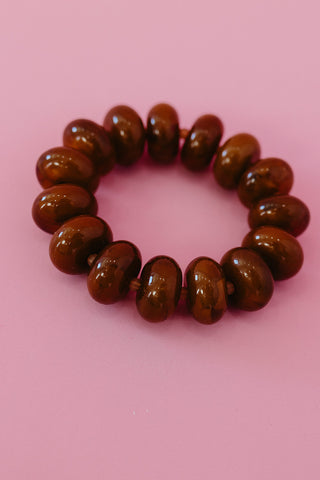 Sugar Beads Necklace/Bracelet Set in Brown