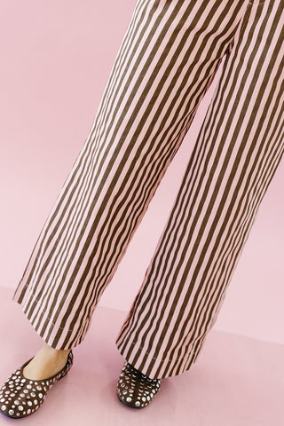 Lennon Striped Wide Leg Pants in Mauve/CoCo