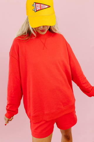 Kerri Mock Neck + Shorts Set in Chili