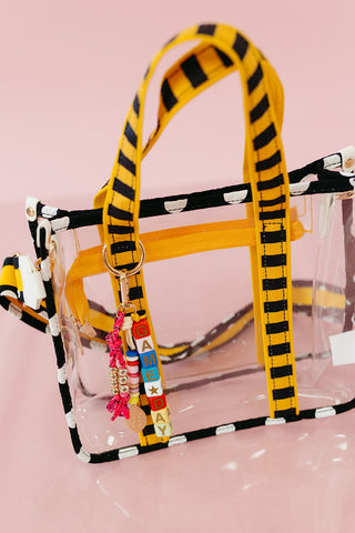 Game Day Clear Stadium Tote in Black/Yellow