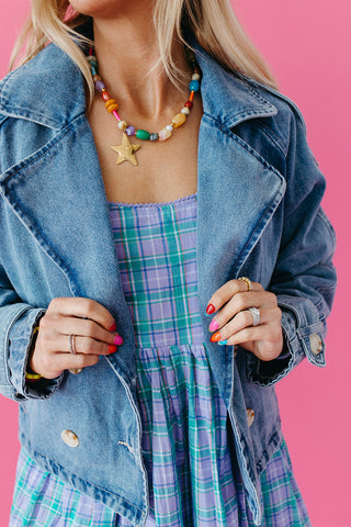 Paula Cropped Trench Denim Jacket