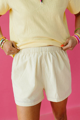 Collins Stripe Shorts in Lemon/White