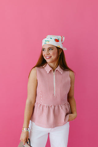 Strawberry Print Bandana Scarf