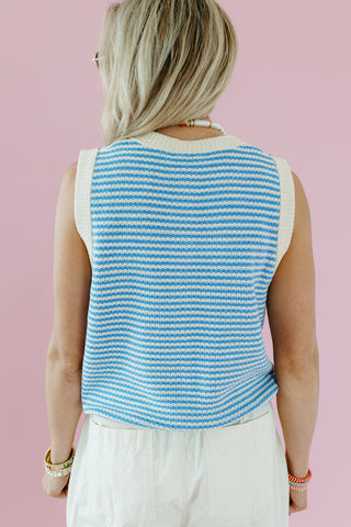Nia Stripe Button Up Sweater Vest