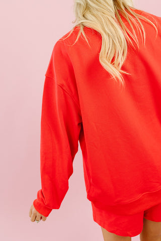 Kerri Mock Neck + Shorts Set in Chili