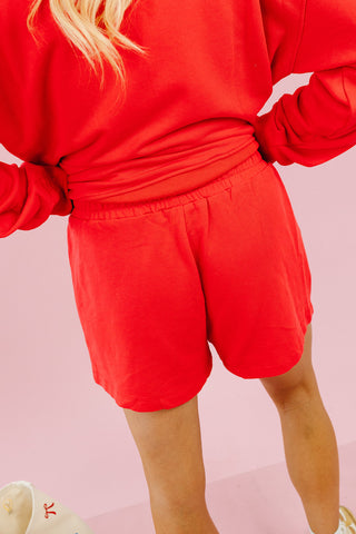 Kerri Mock Neck + Shorts Set in Chili