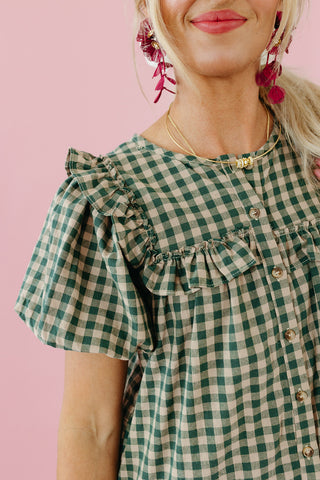 Willa Gingham Ruffle Mini Dress