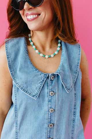 Nola Denim Collared Romper
