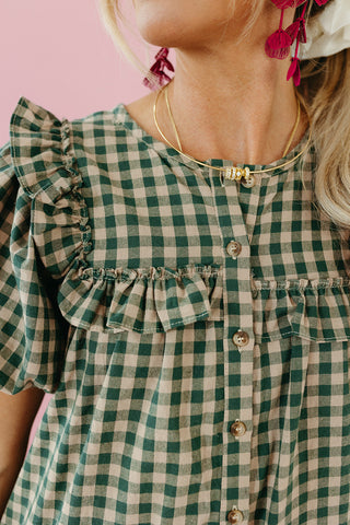 Willa Gingham Ruffle Mini Dress