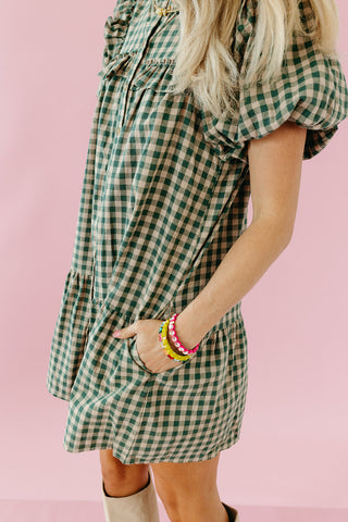 Willa Gingham Ruffle Mini Dress