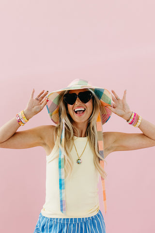 Rainbow Plaid Beachy Bucket Hat