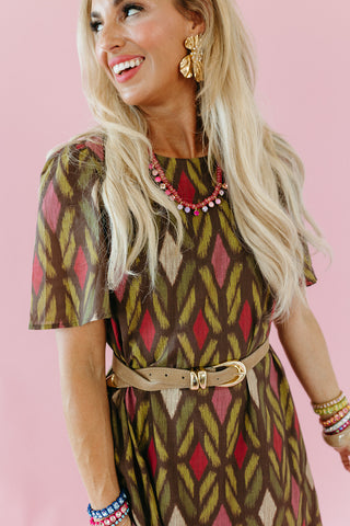 Tilly Printed Maxi Dress in Chocolate