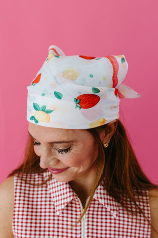 Strawberry Print Bandana Scarf