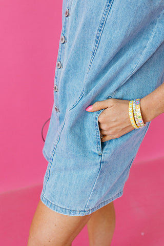 Nola Denim Collared Romper