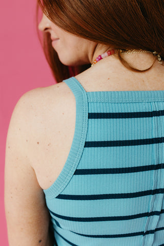 Coco Stripe Tank Top in Blue/Navy