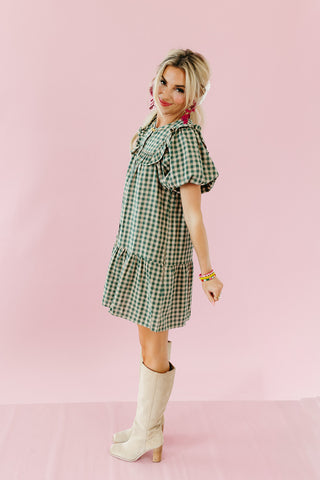 Willa Gingham Ruffle Mini Dress