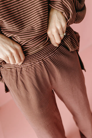 Nyah Striped Lounge Pants in Brown/Pink