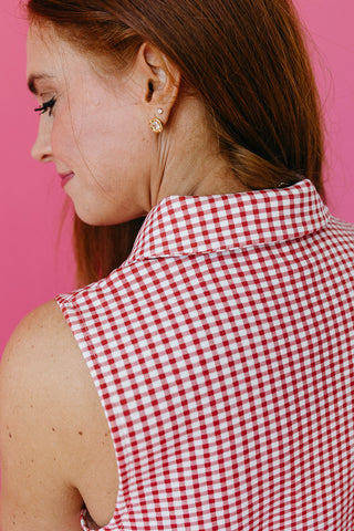 Alexandria Gingham Peplum Top