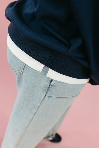 Marisol Layered Sweatshirt in Navy