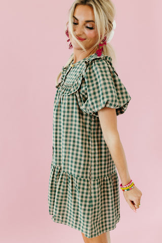 Willa Gingham Ruffle Mini Dress