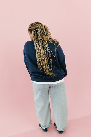 Marisol Layered Sweatshirt in Navy