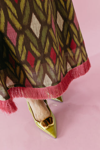 Tilly Printed Maxi Dress in Chocolate