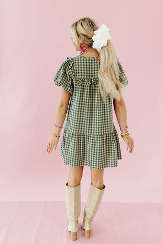 Willa Gingham Ruffle Mini Dress