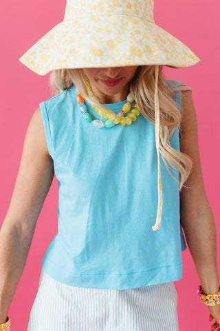 Bea Knit Tank Top in Blue