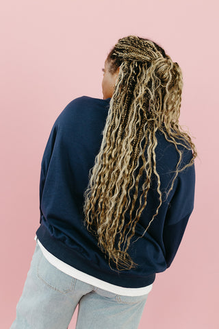 Marisol Layered Sweatshirt in Navy