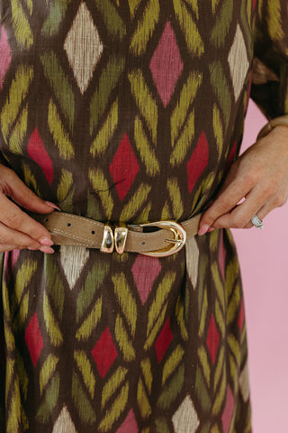 Tilly Printed Maxi Dress in Chocolate