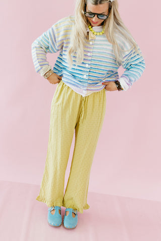 Terri Polka Dot Pants Chartreuse