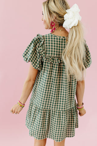 Willa Gingham Ruffle Mini Dress