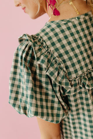 Willa Gingham Ruffle Mini Dress