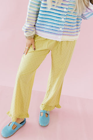 Terri Polka Dot Pants Chartreuse