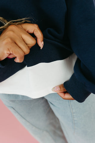 Marisol Layered Sweatshirt in Navy