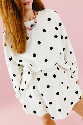 Lulu Knit Long Sleeve in Ivory Polka Dot