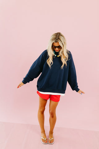 Marisol Layered Sweatshirt in Navy