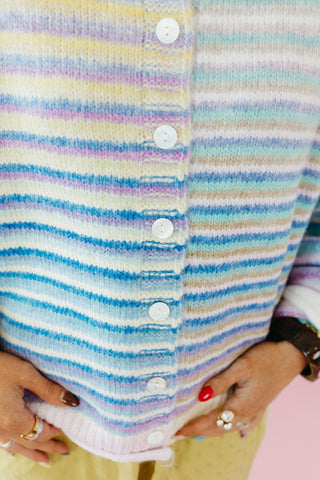 Bowen Button Cardigan in Lime Mix