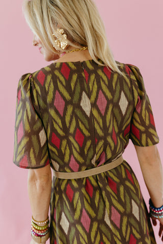 Tilly Printed Maxi Dress in Chocolate