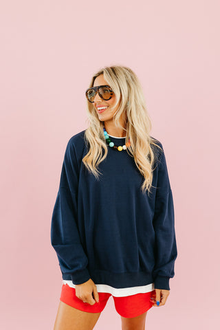 Marisol Layered Sweatshirt in Navy