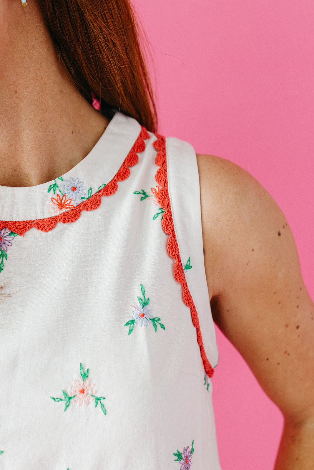 embroidered mini shift dress Embroidered Mini Shift Dress