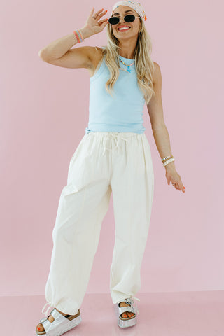 Layla Ribbed Tank Top in Sky