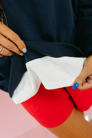 Marisol Layered Sweatshirt in Navy