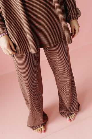 Nyah Striped Lounge Pants in Brown/Pink