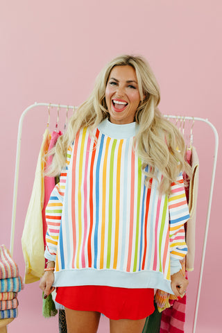 Happiest Stripe Reversible Mock Neck
