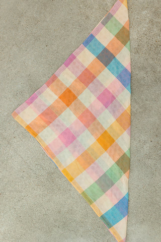 Rainbow Plaid Bandana Scarf