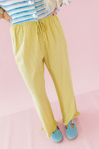 Terri Polka Dot Pants Chartreuse